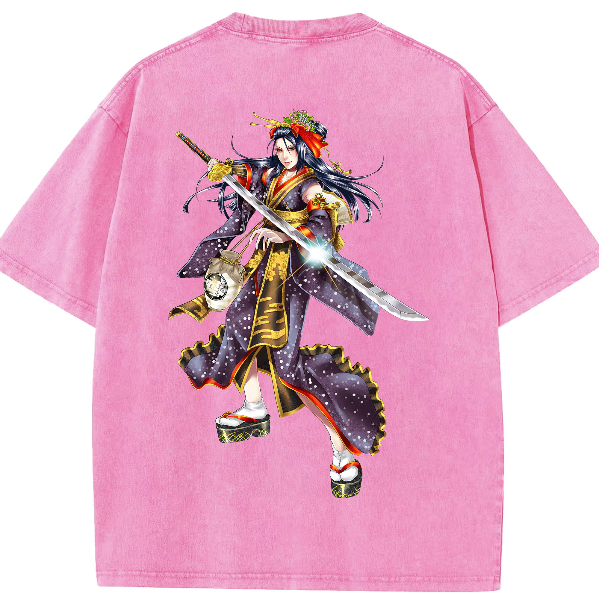 （画像用） 刀剣乱舞 Touken Ranbu 綿100% ヴィンテージ風 半袖Tシャツ（背面プリント）